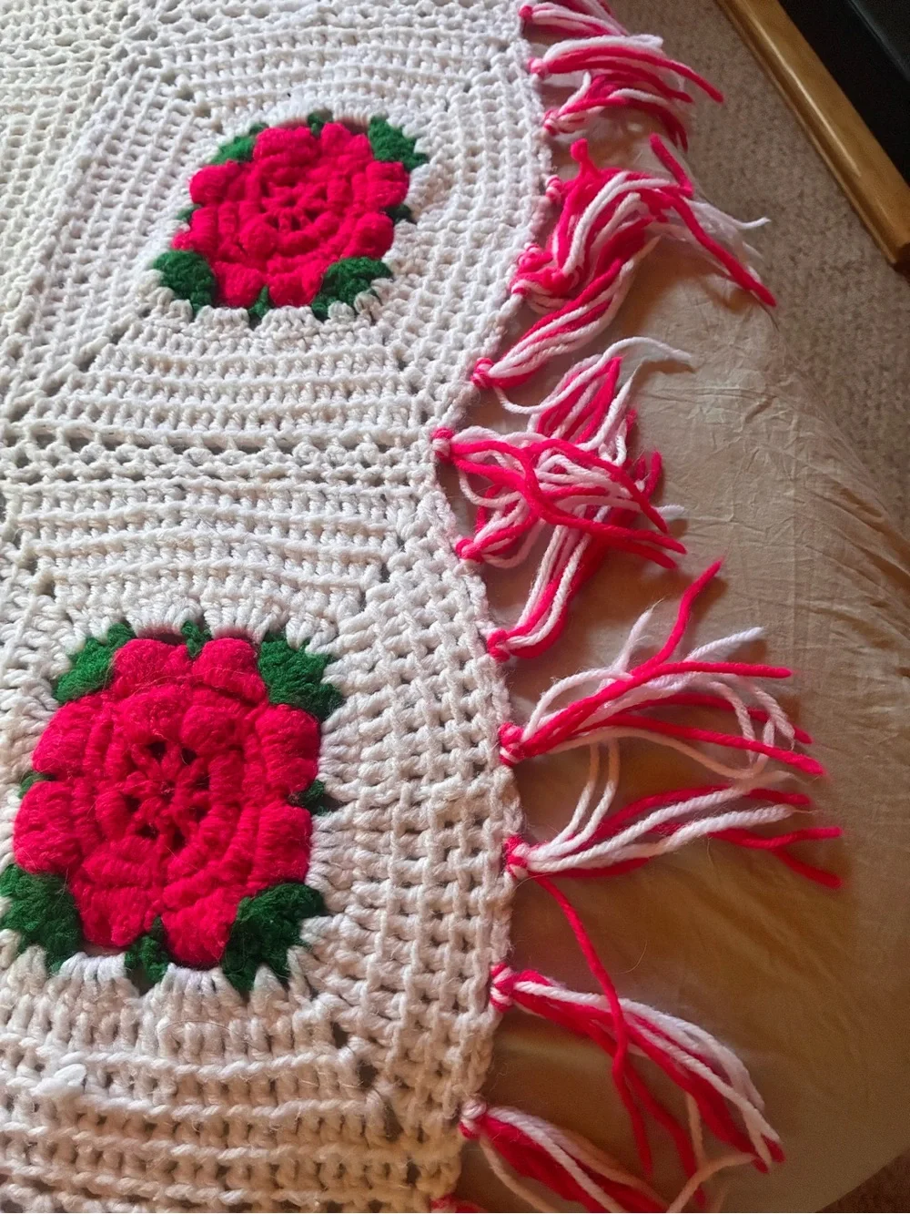 Rose Granny Square Afghan